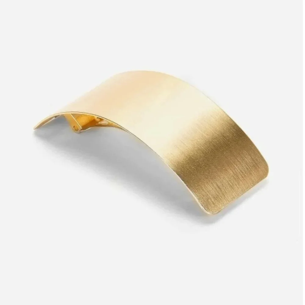Minimalist Gold Metal Hair Fork Ponytail Holder French Barrette Hair Clip